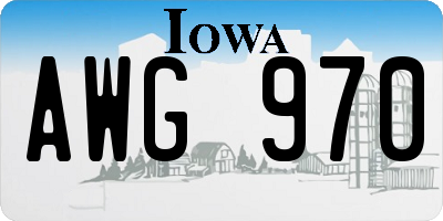 IA license plate AWG970