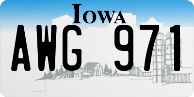 IA license plate AWG971