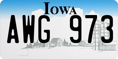 IA license plate AWG973
