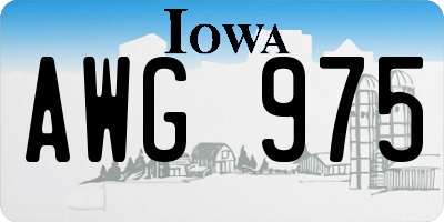 IA license plate AWG975