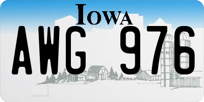 IA license plate AWG976