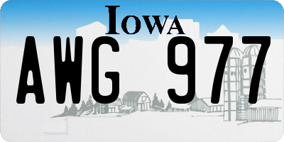 IA license plate AWG977