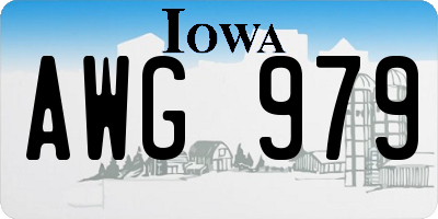IA license plate AWG979