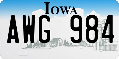 IA license plate AWG984