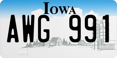 IA license plate AWG991