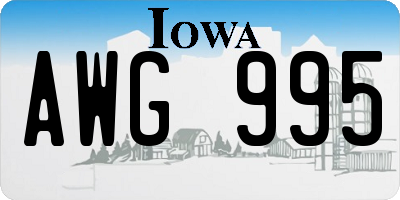 IA license plate AWG995