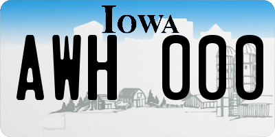 IA license plate AWH000