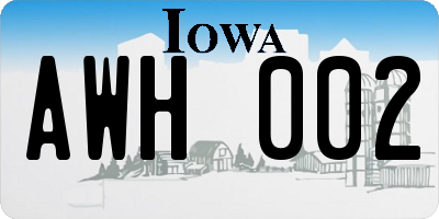 IA license plate AWH002