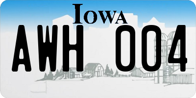 IA license plate AWH004