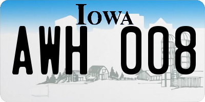 IA license plate AWH008