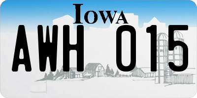 IA license plate AWH015