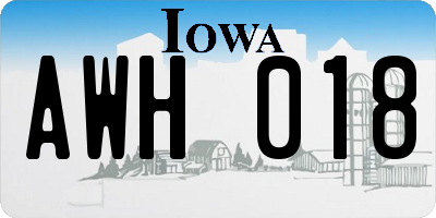 IA license plate AWH018