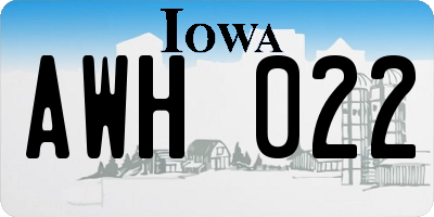 IA license plate AWH022
