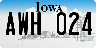 IA license plate AWH024