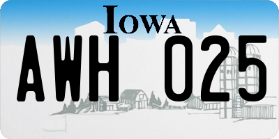 IA license plate AWH025