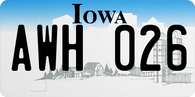 IA license plate AWH026