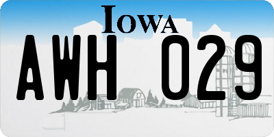 IA license plate AWH029