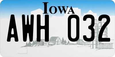 IA license plate AWH032
