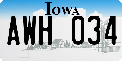 IA license plate AWH034