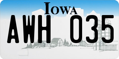 IA license plate AWH035