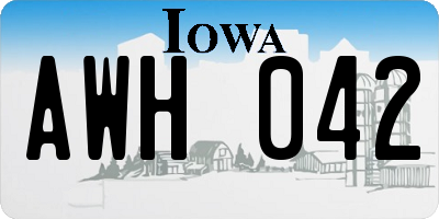 IA license plate AWH042