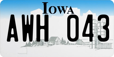 IA license plate AWH043