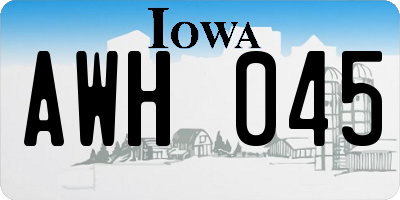 IA license plate AWH045