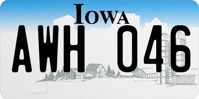 IA license plate AWH046