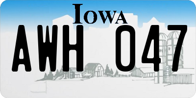 IA license plate AWH047