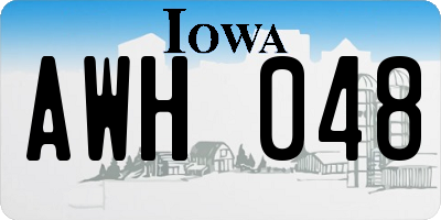IA license plate AWH048