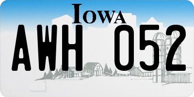 IA license plate AWH052
