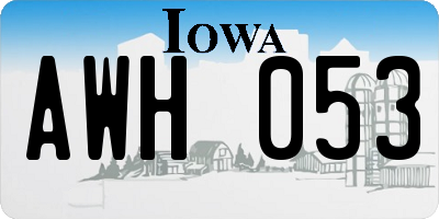 IA license plate AWH053