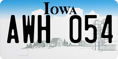IA license plate AWH054