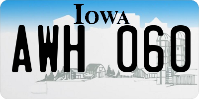 IA license plate AWH060