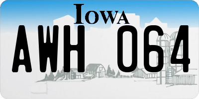 IA license plate AWH064