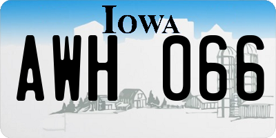 IA license plate AWH066