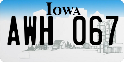 IA license plate AWH067
