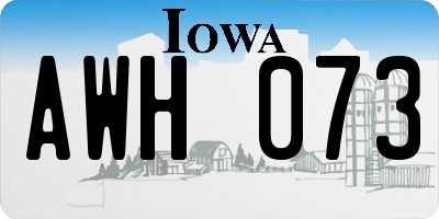 IA license plate AWH073