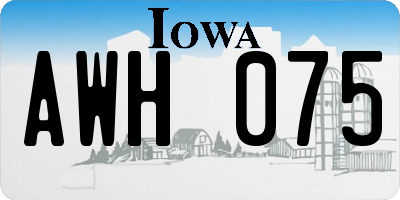 IA license plate AWH075