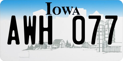 IA license plate AWH077