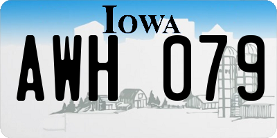 IA license plate AWH079