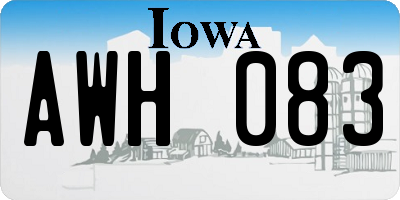 IA license plate AWH083