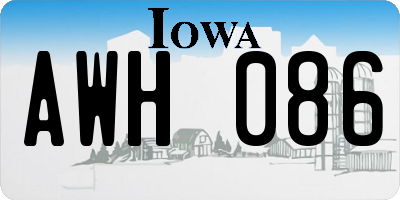 IA license plate AWH086