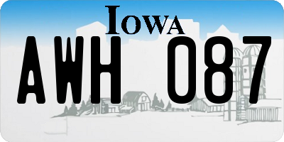 IA license plate AWH087