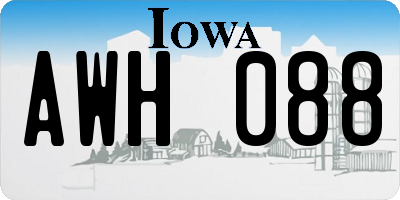 IA license plate AWH088