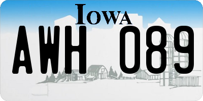 IA license plate AWH089