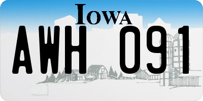IA license plate AWH091