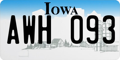 IA license plate AWH093