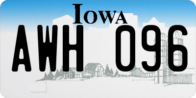 IA license plate AWH096