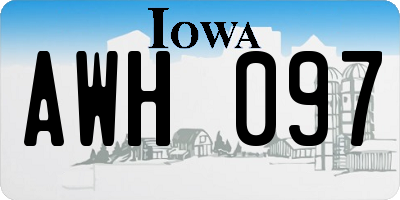 IA license plate AWH097